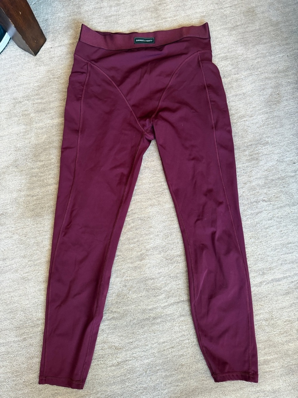 Savage Fenty Maroon Performance Leggings